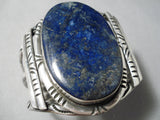 One Of The Largest Vintage Native American Navajo Lapis Sterling Silver Bracelet-Nativo Arts