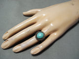 Marvelous Vintage Native American Navajo Kingman Turquoise Sterling Silver Ring Old-Nativo Arts