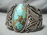 One Of The Best Vintage Native American Navajo Flower Royston Turquoise Sterling Silver Bracelet-Nativo Arts