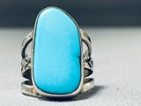 Jake Francosa San Felipe Old Kingman Turquoise Sterling Silver Ring-Nativo Arts