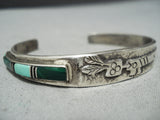 Highly Detailed Vintage Native American Navajo Turquoise Kachina Sterling Silver Bracelet-Nativo Arts
