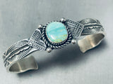 Detailed Native American Navajo Royston Turquoise Sterling Silver Bracelet-Nativo Arts