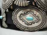 Important Vintage Native American Navajo Del Delgarito Turquoise Sterling Silver Concho Belt-Nativo Arts