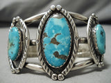 Museum Quality!! Vintage Native American Navajo Morenci Turquoise Sterling Silver Bracelet Old-Nativo Arts