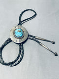 Tremendous Vintage Native American Navajo Spiderweb Turquoise Sterling Silver Bolo-Nativo Arts