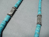 Native American Breathtaking Vintage Santo Domingo Turquoise Sterling Silver Necklace Old-Nativo Arts
