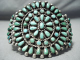 Early 1900's Vintage Native American Navajo Cerrillos Turquoise Sterling Silver Bracelet Old-Nativo Arts