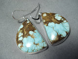 Phenomenal Navajo Native American 8 Turquoise Sterling Silver Earrings-Nativo Arts