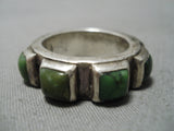 Thick And Heavy!! Vintage Native American Navajo Cerrillos Turquoise Sterling Silver Ring-Nativo Arts