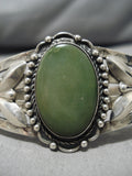 Early 1900's Vintage Native American Navajo Cerrillos Turquoise Sterling Silver Bracelet Old-Nativo Arts