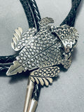 Magnificent Native American Navajo Sterling Silver Toad Signed Ben Benally Bolo-Nativo Arts