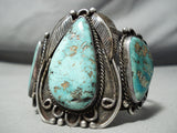 Museum Ideal Vintage Native American Navajo Turquoise Sterling Silver Bracelet Old-Nativo Arts