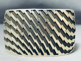Advanced Silver Work!! Quality Native American Navajo Sterling Silver Wide Bracelet-Nativo Arts