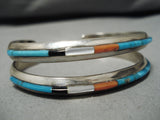 Striking Zuni Navajo Native American Blue Gem Turquoise Sterling Silver Bracelet-Nativo Arts
