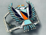 One Of The Best Vintage Native American Zuni Turquoise Inlay Sterling Silver Bracelet-Nativo Arts