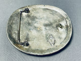Important Carved Horse Vintage Francisco Gomez Sterling Silver Buckle-Nativo Arts