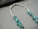 Native American Rare Vintage Santo Domingo Spiderweb Turquoise Nugget Necklace Old-Nativo Arts