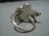 Wonderful Vintage Zuni Native American Sterling Silver Hummingbrd Turquoise Ring-Nativo Arts