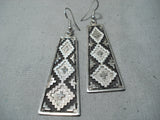 Breathtaking Vintage Navajo Sterling Silver Dangle Earrings Native American Old-Nativo Arts