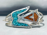 Outstanding Vintage Native American Navajo Turquoise Sterling Silver Bracelet-Nativo Arts