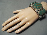 Heavy Vintage Native American Navajo Royston Turquoise Sterling Silver Bracelet-Nativo Arts