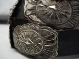 Marvelous Vintage Native American Navajo Hand Wrought Sterling Silver Concho Belt Old-Nativo Arts