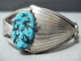 Dynamic Vintage Native American Navajo Sleeping Beauty Turquoise Sterling Silver Bracelet Old-Nativo Arts