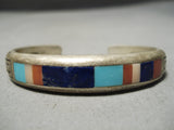 Important Vintage Native American Navajo Ray Tracey Turquoise Sterling Silver Bracelet Cuff-Nativo Arts