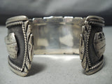 Important Vintage Native American Navajo Phil Long Turquoise Sterling Silver Bracelet-Nativo Arts