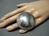 Colossal Signed Navajo Native American Sterling Silver Dome Ring-Nativo Arts