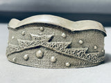 Hand Poured Hot Sterling Silver Native American Navajo Geomtric Bracelet-Nativo Arts