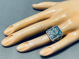 Exceptional Vintage Native American Navajo Turquoise Sterling Silver Ring-Nativo Arts