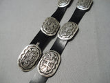 Amazing Vintage Native American Zuni Native Stamp Work Genius Sterling Silver Concho Belt-Nativo Arts