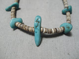 Incredible Vintage Native American Navajo Royston Turquoise & Heishi Necklace Old-Nativo Arts