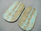 Native American One Of The Biggest Ever #8 Turquoise Santo Domingo Sterling Silver Earrings-Nativo Arts
