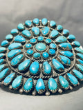 Traditional Vintage Native American Navajo Turquoise Authentic Sterling Silver Bracelet-Nativo Arts