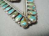 Incredible Vintage Native American Navajo Royston Turquoise Sterling Silver Collar Protectors-Nativo Arts