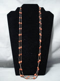 Native American Astonishing Santo Domingo Coral Heishi Necklace-Nativo Arts