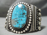 One Of The Best Vintage Native American Navajo Rick Martinez Turquoise Sterling Silver Bracelet-Nativo Arts