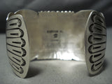 Detailed Wide Vintage Native American Navajo Horse Sterling Silver Blackgoat Bracelet-Nativo Arts