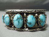 One Of The Best Vintage Native American Navajo Carico Lake Turquoise Sterling Silver Bracelet-Nativo Arts