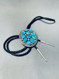 Fascinating Vintage Native American Navajo 11 Morenci Turquoise Sterling Silver Bolo-Nativo Arts