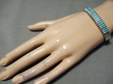 Incredible Vintage Native American Zuni Blue Gem Turquoise Sterling Silver Bracelet-Nativo Arts
