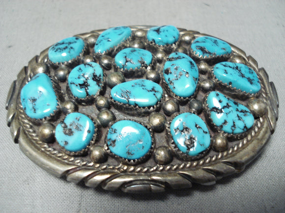 Important Vintage Native American Navajo Tom Moore Turquoise Sterling Silver Bracelet-Nativo Arts