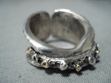 Eddy Billy Navajo Sterling Silver And 14k Gold Ring Native American-Nativo Arts