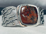 Jaw Dropping Dinosaur Bone Fossil Sterling Silver Bracelet Cuff-Nativo Arts