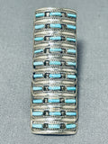 One Of The Tallest Vintage Native American Turquoise Sterling Silver Ring-Nativo Arts