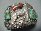 Best Vintage Native American Navajo Coyote Damale Turquoise Sterling Silver Bracelet-Nativo Arts