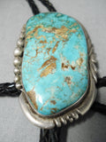 Incredible Vintage Royston Turquoise Sterling Silver Bolo Native American-Nativo Arts