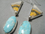 Amazing Navajo Native American Bee Jasper Sterling Silver Earrings-Nativo Arts